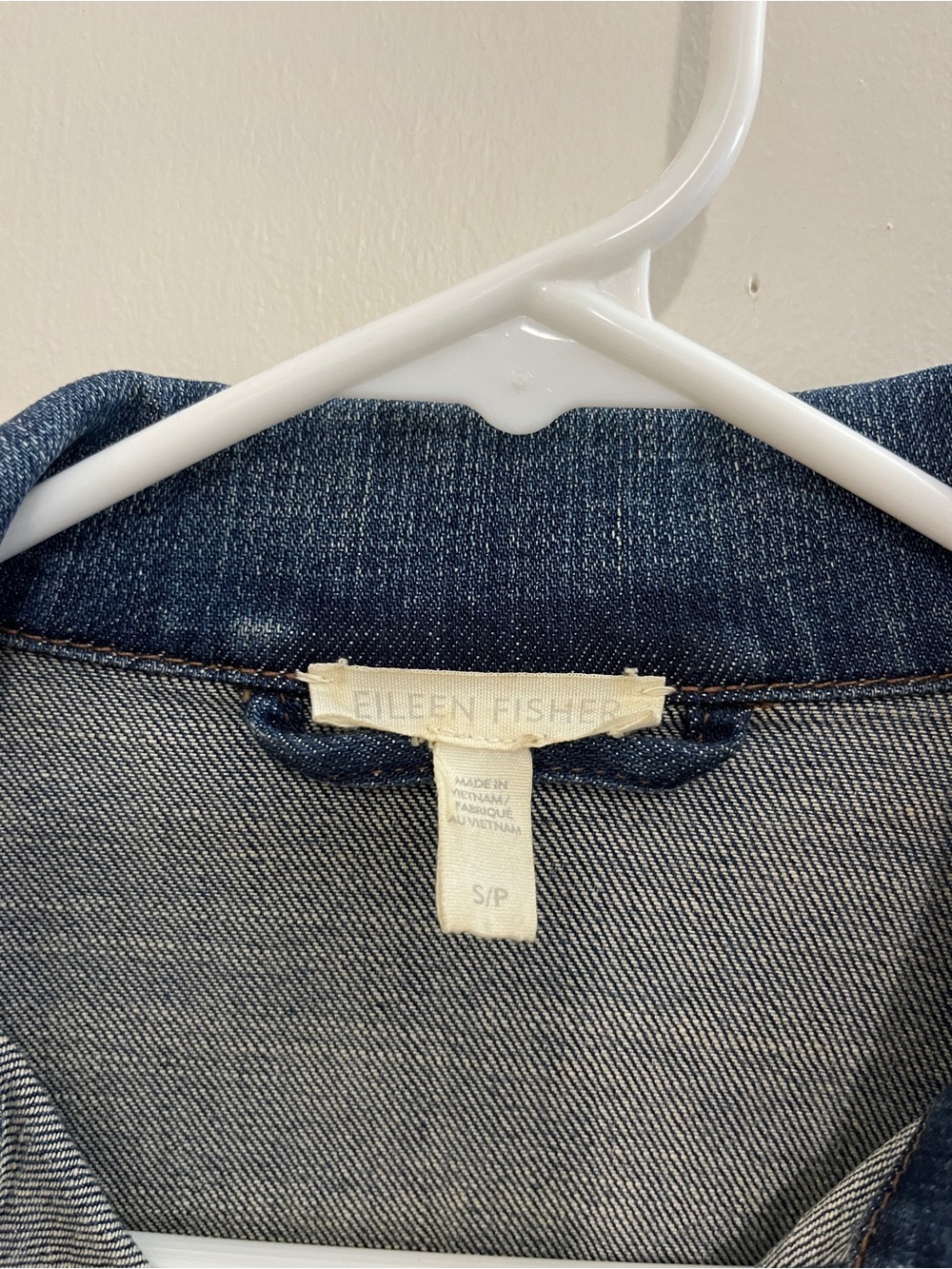 Eileen Fisher Blue Denim Jacket cropped minimalist - Picture 3 of 6